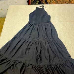 ZARA BLACK SUMMER maxi DRESS SIZE M COTTON